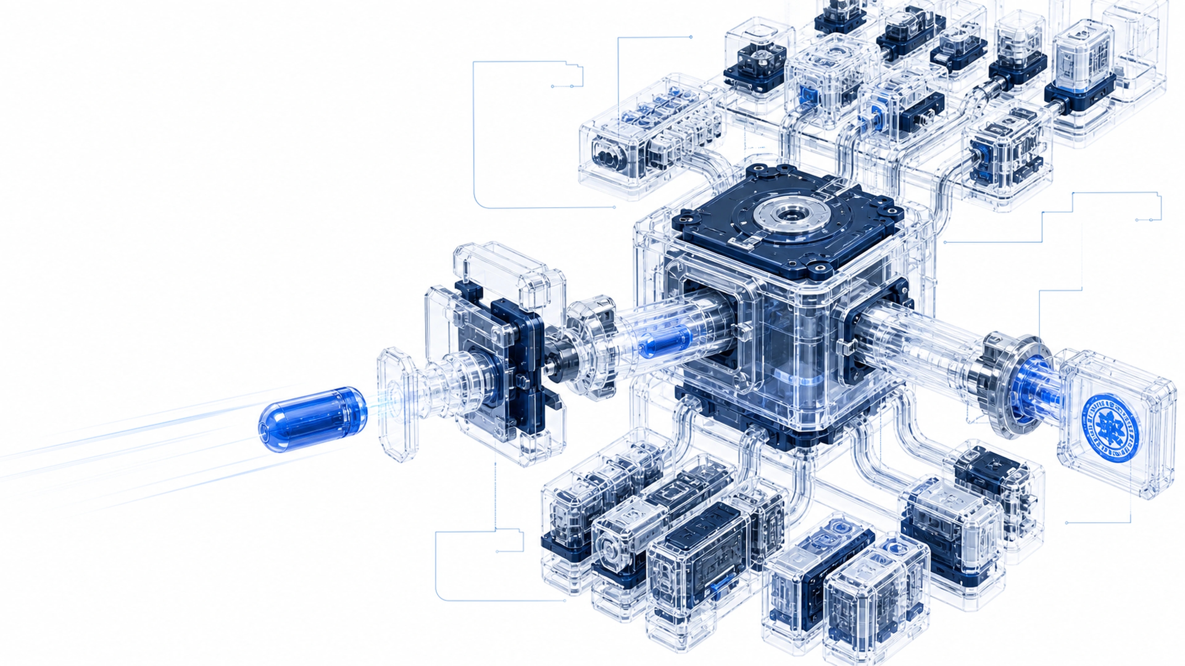 Transparent technical rendering of a governed agent docking and routing manifold.